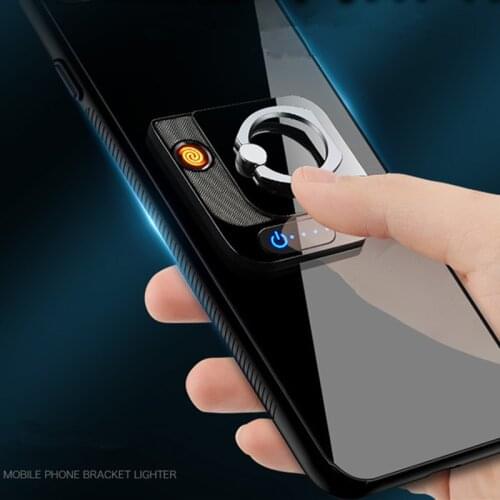 New USB Charging lighter Induction ring buckle with smart chip smoking lighter Power Display Waterproof Cigrette Lighter