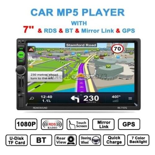 By DHL or Fedex 10pcs 7 inch Car 2DIN Bluetooth MP5 Player Car Radio GPS Navigation Car Radio Media Player RK-7157G 7157G