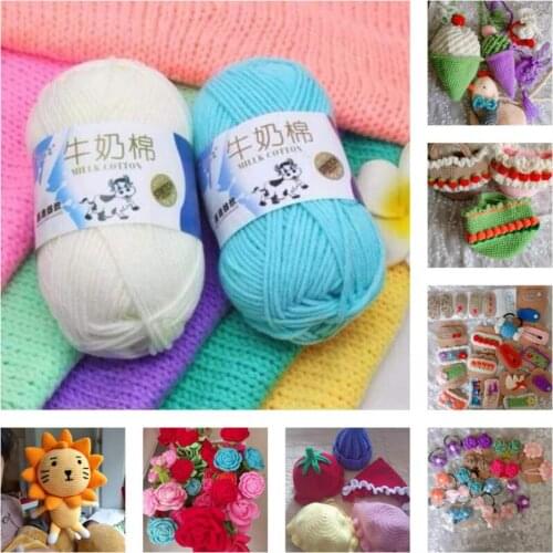 1pc/50g Milk Cotton 5ply Yarn Soft crochet yarn Baby Yarn DIY for knitting Wool Thread Hand Knitting Crochet DIY