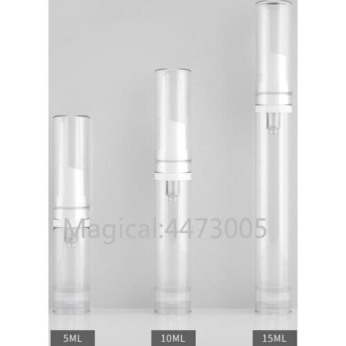 5ml10ml15ml 10/30/50pcs/lot Empty Clear Airless Bottle,DIY Sample Eye Cream Container Packing,Portable Airless Emulsion Package