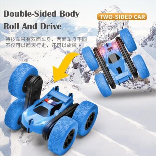SEELAUGH RC Car 2.4G Double-Sided Climbing Bounce Drift Stunt Car Rock Crawler Roll Car 360° Flip Remote Control Cars Kids Toys