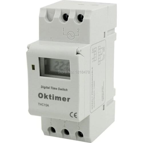 THC15A Digital LCD Weekly Programmable Timer Time Relay Switch AC220-240V 110V DC12V DC24V