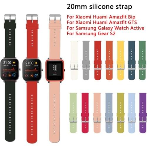 20mm Watch Band For Amazfit Bip S Strap Silicone Wristband Bracelet for Xiaomi Huami Amazfit GTS/Bip Lite/Bip 1S/Bip 2/GTR 42mm