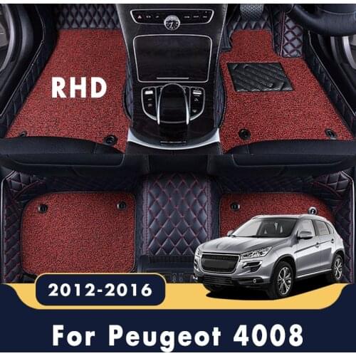RHD Luxury Double Layer Wire Loop Carpets Car Floor Mats Interior Accessories Custom For Peugeot 4008 2016 2015 2014 2013 2012
