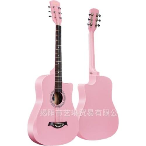 Pink Classical Guitar High Quality Professional Portable Hollow Body Guitar Acoustic Travel Guitarra Musical Instruments DE50JT