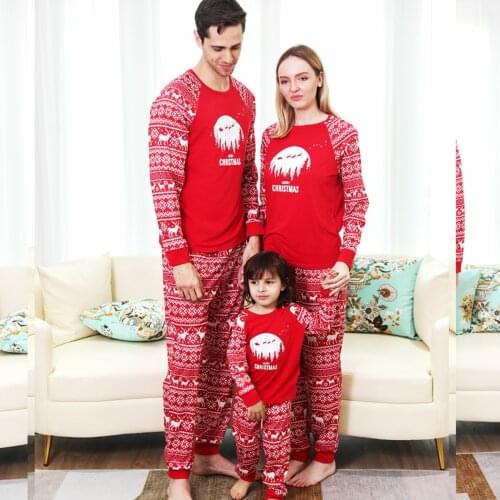 Family Christmas Pajama Family Matching Outfits Cartoon Baby Xmas Jumpsuits Mother Father Kids Tops and Pants Sleepwear Set