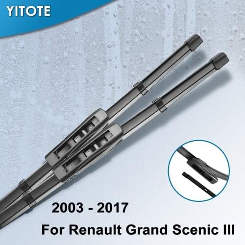 YITOTE Wiper Blades for Renault Grand Scenic III Fit Bayonet Arms /Slider Arms / Push button Arms Model Year from 2003 to 2018