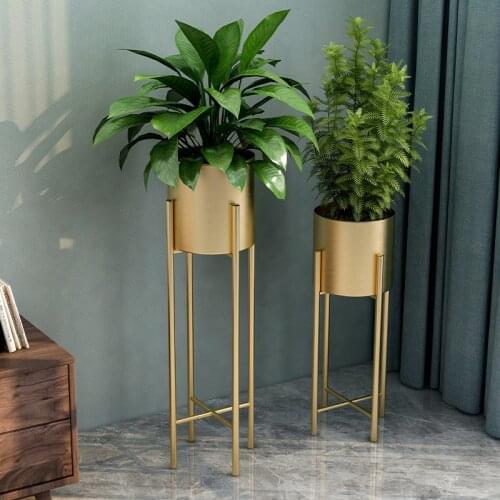 Nordic Balcony Indoor Living Room Corner Flower Stand Light Luxury Green Flower Pot Wrought Iron Simple Modern Floor Rack
