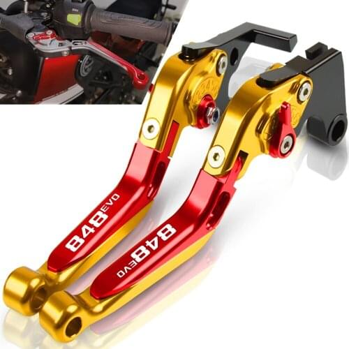 Motorcycle handbrake Folding Extendable CNC Moto Adjustable Clutch Brake Levers For DUCATI 848 EVO 2007 2008 2009 2010 2012 2013