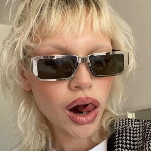 2021 New Fashion Modern Square Sunglasses Women Vintage Metal Punk Sun Glasses Men Hip Hop Shades Female Show Oculos Feminino