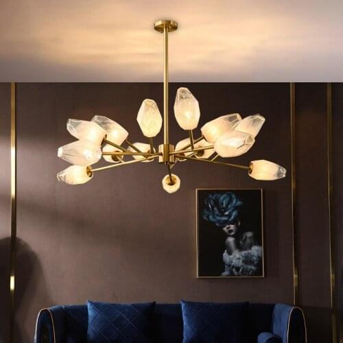 Nordic Style Modern LED Chandelier Gold Tulip-shaped Living Dining Room Interior Lighting Home Decoration Luxury Pendant Lamps