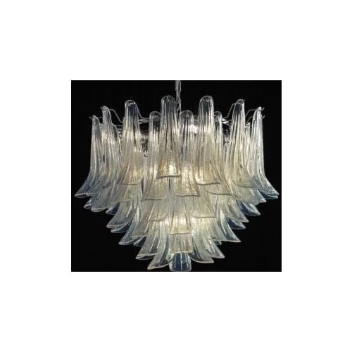Modern Lighting Fixture Luxury Hand Blown Glass Petal Chandelier