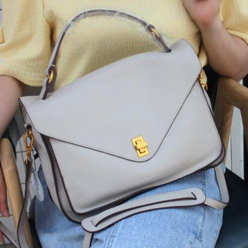 Top-Handle Bags Women Business Handbags 100% Genuine Leather Messenger Bags For Women Shoulder Bag Retro Briefcase Work Satchel