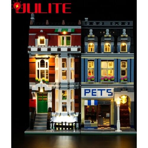 LED Light Up Kit For 10218 Compatible With 15009 City Street Pet Shop Model DIY Toys Set (Not Included Building Blocks)
