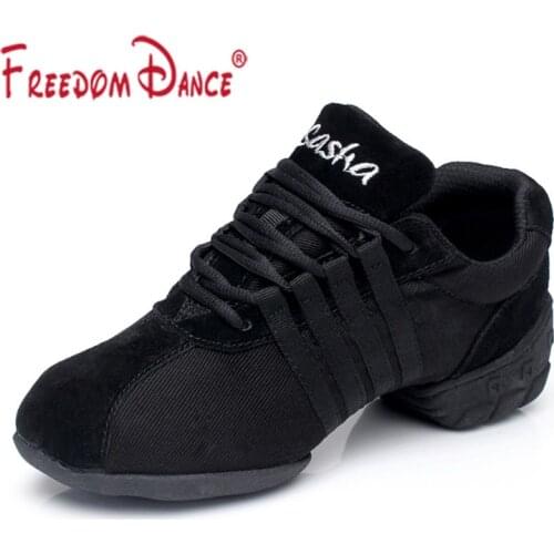 Dance Sneakers For Women Girls Sports Modern Dance Hip-hop Jazz Shoes Lace Up Lightweight Breath Fitness Trainers Practice Shoes