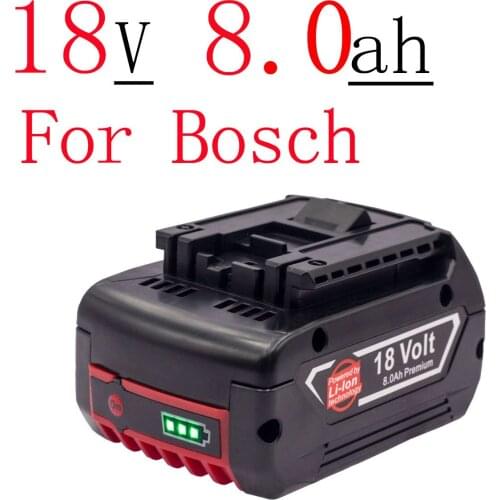 For Bosch Battery-Rechargeable Lithium Ion Battery Replacement Parts, Portable Replacement Parts, Indicator Lights, 18V 8000Mah