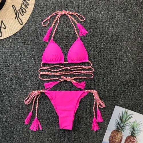 Womens Swimming Suit Sexy Bikini Swimsuit 2020 Swimwear Women Bathing Suits Top Ruffled With High Waisted Bottom Bikini Set