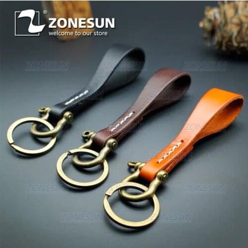 ZONESUN Custom Leather Key Chain Die Cuts For Handmade Key Ring DIY Key Fob Hang Decoration Cutting Clicker Die Steel Rule Die