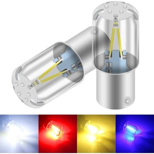 1PC BA15S P21W LED 1157 BAY15D P21/5W 1156 R5W R10W Car Turn Signal Lights Reverse Lamp COB 12V Automobile White Red Yellow Blue