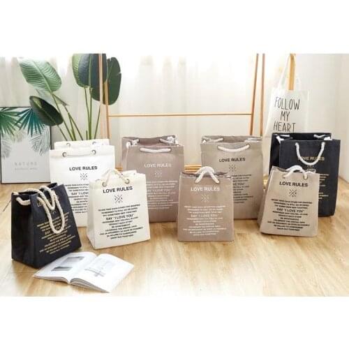 1PC Nordic Style Big Size Laundry Basket Cotton Linen Storage Bag WhiteSimple Home Kids Room Organizer Kids Clothes Toys Bags