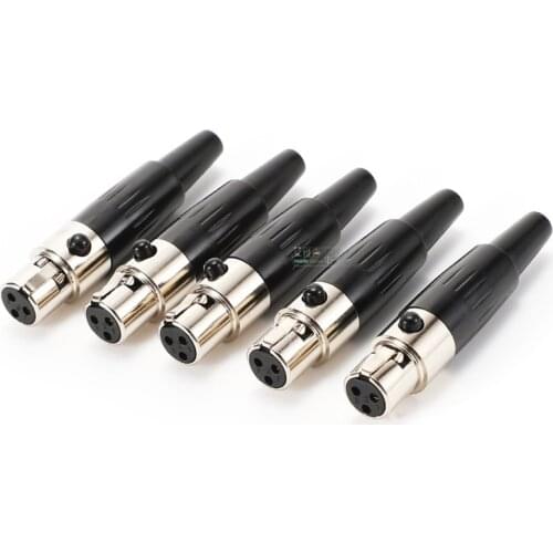 1Pcs mini three-core XLR female plug male socket wireless lavalier waistpack microphone performance connector four-core