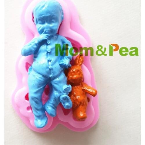 Mom&Pea 1387 Free Shipping Boy Silicone Mold Cake Decoration Fondant Cake 3D Mold Soap Mold Food Grade