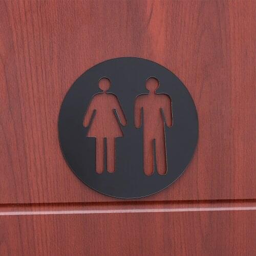 2PCS 3D Mirror Sticker Funny WC Toilet Door Entrance Sign Men Women Bathroom DIY Vinyl Art Wall Sticker Decals Bar Home Decor