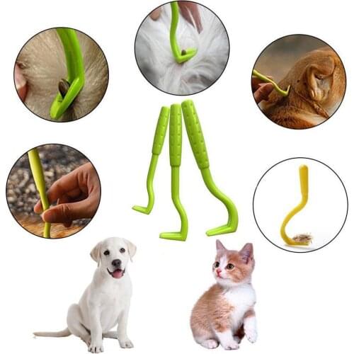 3Pcs/Set Plastic Ticks Remover Home Pet cat dog Flea Removal Clip ABS Material Portable Tick Remover Hook Pet Beauty Tools
