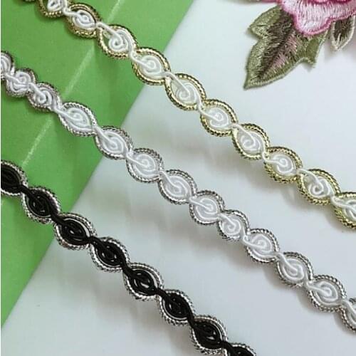 5Meters Gradient Lace Trim Gold Ribbon Curved Lace Centipede Braided Beanie Lace Wedding Craft DIY Cloth Accessories Home Decor