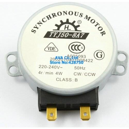 5 Pieces TYJ50-8A7 Microwave Turn Table Synchronous Motor 220-240V 4W 4R/Min CCW/CW