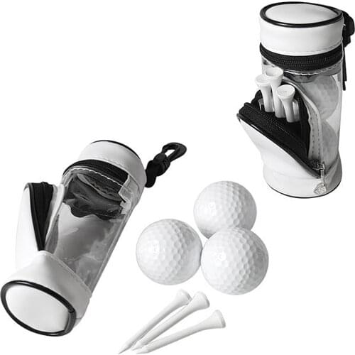 Golf Pouch Case Golf Balls and Tees Pouch Bag Storage Case Holder with 3 Balls and 3 Tees Set Golf Case