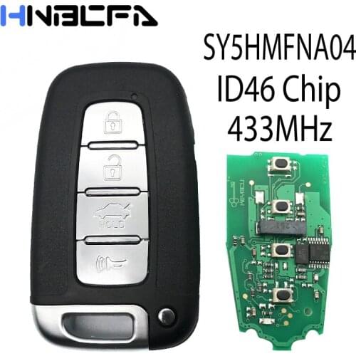 For Hyundai I30 IX35 Sonata Genesis Equus Veloster 2009-2015 4 buttons Car Remote Smart key with 433MHz ID46 Chip