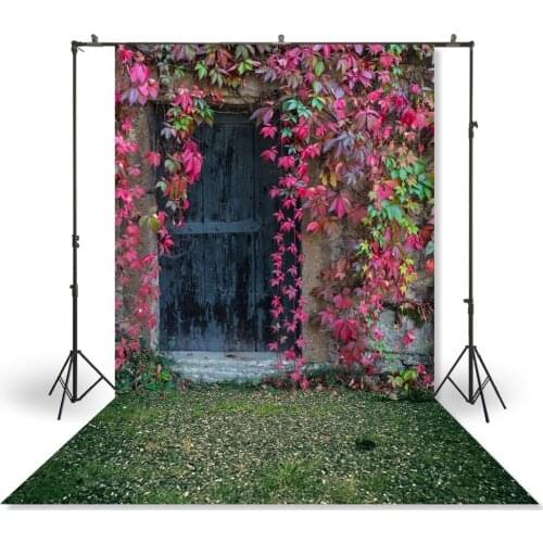 HUAYI Photography Backdrop Newborns Baby Child Photo Booth Background Flowers Barn Door Studio Birthday Photo Backdrop XT-5154