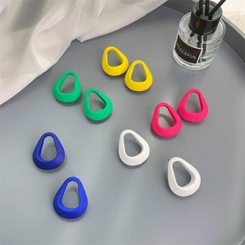 Geometric Water Drop Hollow Candy Color Earrings 2021 New Trendy Personality Net Red Acrylic Earrings Earrings Dangle Jewelry