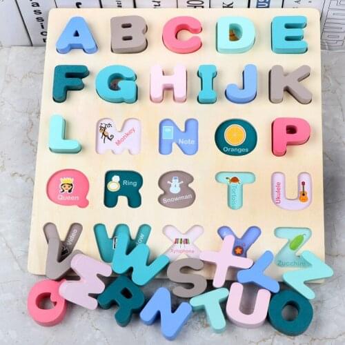 Puzzle Digital Wooden Toys Early Learning Jigsaw Letter Alphabet Number Shape Matching Preschool Educational Baby Toy Gifts