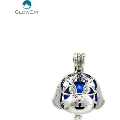 K689 5pcs/lot Lovely Pet Puppy Dog Pearl Beads Cage Pendant Locket Fairytale Party Essential Oil Diffuser DIY