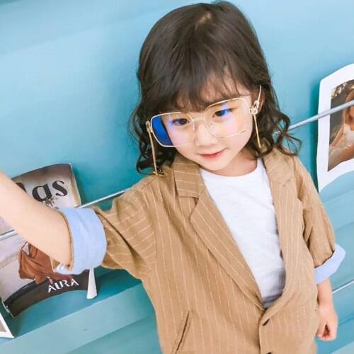 VWKTUUN Square Glasses Frame Boys Girls Blue Light Blocking Glasses Link Chains Frame Child Reading Glasses Computer Goggles