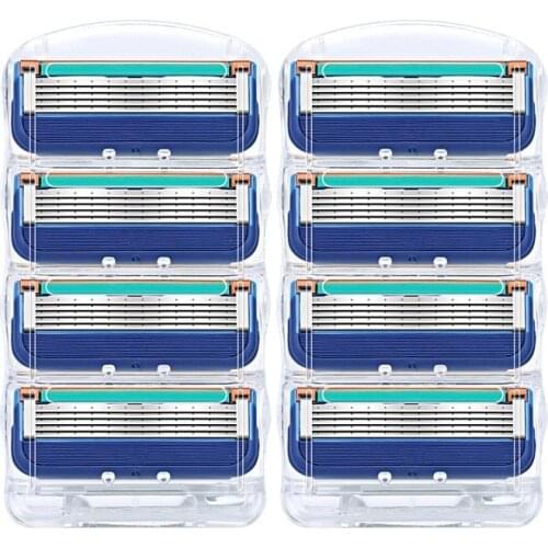 8pcs/lot Razor Blade For Men Shaving Blades Safety Blades Cassette Shaver Suit Gillettee Fusion 5