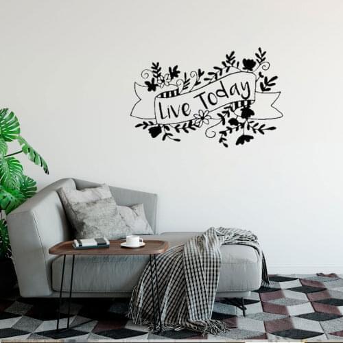 Live Today Quotes Wall Decals For Living Roon Bedroom Home Decoration Vinyl Wall Art Decorative Stickers DW5685