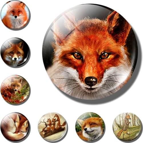 Fox Fridge Magnet Cabochons 30 Mm Animal Fridge Sticker Fox Stuff Refrigerator Magnets Creative Home Decoration Accessories