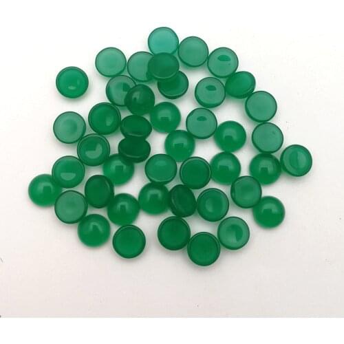 Fashion green onyx stone beads charms 8MM round CAB CABOCHON for jewelry Accessories Wholesale 50pcs/lot free shipping no hole