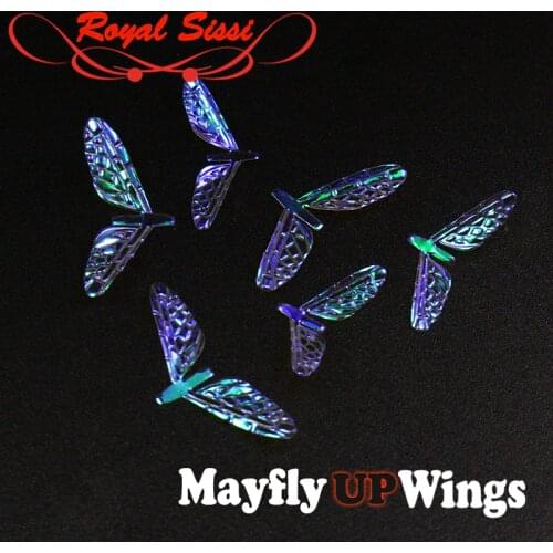 New hot 10pairs rainbow film quintessential mayfly wings two optional sizes pearlescent dry fly reel wings for trout fly fishing