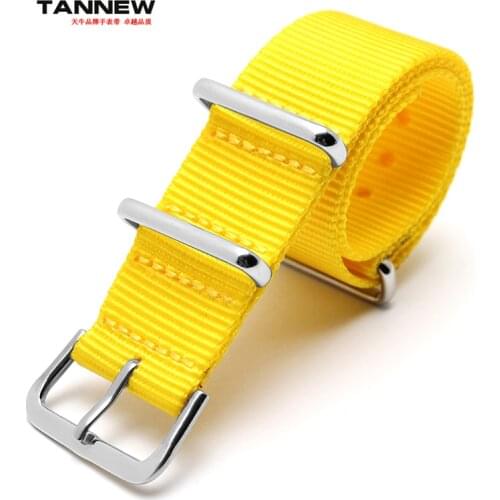 New arrived High-quality Yellow 18mm 20mm 22mm 24mm waterproof nylon strap NATO strap fashion strap 4 color buckles for choose
