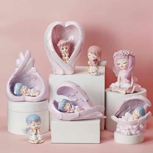 New Ideas Guardian Angel Home Furnishing Articles Star Light Cake Decoration Resin Lovely Princess Birthday Girl