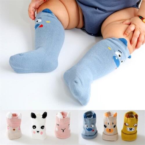New 3 Pairs Autumn and Winter New Baby Socks,newborn Childrens Socks, Infants, Cartoon High-tube Cotton Socks