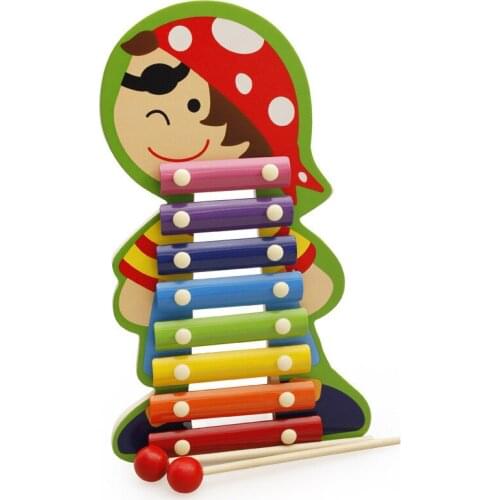 Learning & Education Colorful Wooden Musical Instrument For Children Kids baby Cartoon Musical Toys 8 scales high quality beech