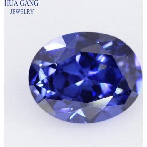 Size 2x3~15x20mm Oval Shape Cut 5A Tanzan Blue CZ Stone Synthetic Gems Cubic Zirconia For Jewelry Wholesale Free Shipping