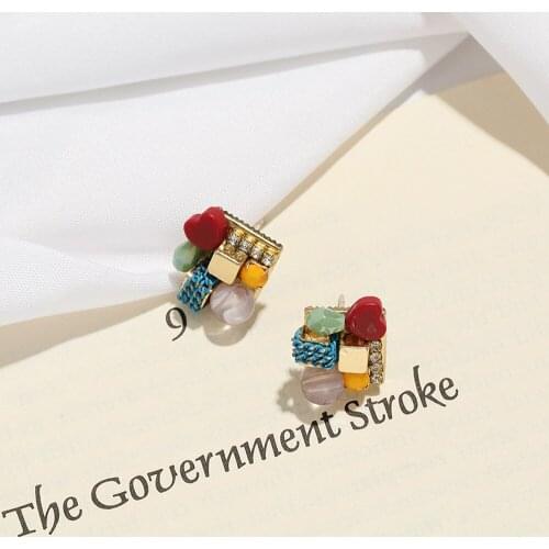 Han Edition Fashionable Earring Creative Design Color Irregular Shape Earrings The Temperament Of Women Jewelry Gifts