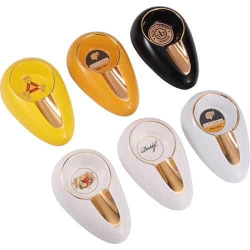 Cigar Gadgets Home Single Cigar Ashtray Portable Ceramic Cigars Ash Tray Tobacco Cigarette Ashtrays Holder for Gift Box COHIBA