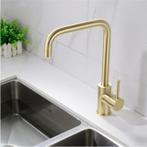 Stainless Steel Kitchen Faucets Rose Gold Face Basin Mixer 360 Rotate Deck Mounted Kitchen Hot and Cold Water Tap Single Hole